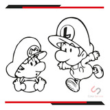 Calca Sticker Mario Y Luigi Bros Para Carro De 18x12cm 1pz