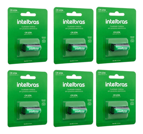 Kit 6 Bateria Não Recarregável De Lítio 3v Cr123a Intelbras