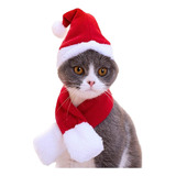 Disfraz De Navidad Gorro De Papá Noel Bufanda Gato Set De 4