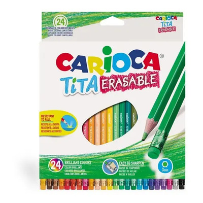 Lapices Color Carioca Tita Erasable X 24 Designed In Italy | MercadoLibre
