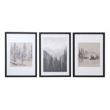Set De 4 Marcos De Foto De Madera Negro/blanco 20x25cm Deco