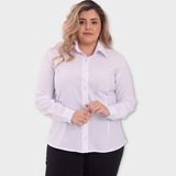 Camisete Kit2 Camisa Social Feminina  M/longa Plus Size