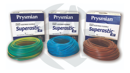 Cable 2.5mm Unipolar Superastic Prysmian Combo 3 Rollos 100m