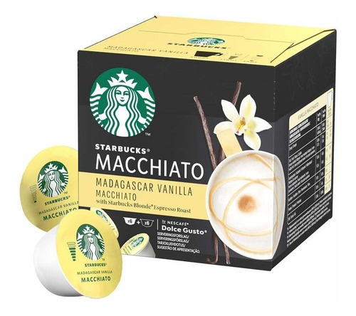 ! Caja 12 Capsulas Latte Vainilla Starbucks Dolce Gusto