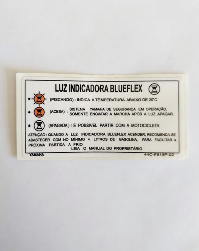 Etiqueta Advertencia Yamanha Blueflex Fazer Lander Tenere