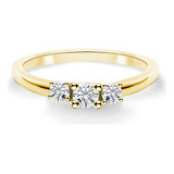 Anillo Oro 18 Kilates Diamante Certificados 0.15 Cts