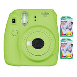 Cámara Instantánea Instax Mini 9 Verde Lima Con 2 Paquetes D