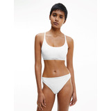 Calzón Bikini Pure Ribbed Blanco Calvin Klein Mujer