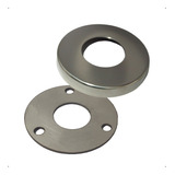 Flange Aço Inox Redonda 38mm + Canopla 38mm Inox Kit C/ 5