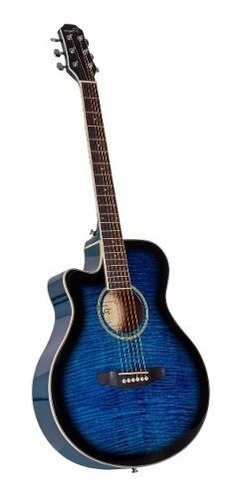 Guitarra Acustica Parquer Apx Azul Zurdo Media Caja Cuota