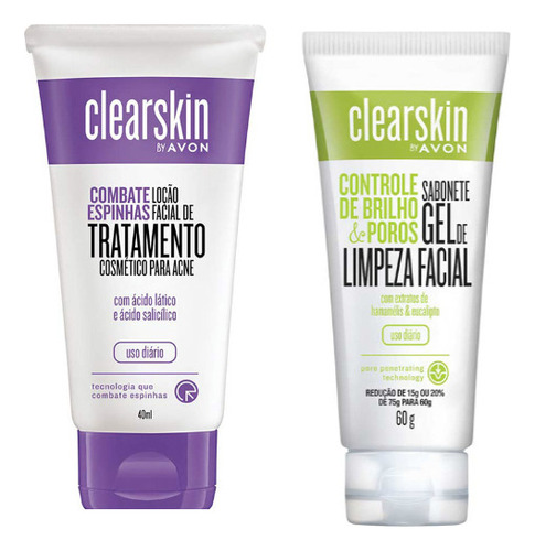 Kit Clearskin Loção Facial Acne + Sab.gel De Limpeza Facial