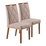Kit 2 Cadeiras Para Sala Estofadas Decorativa Linho Alepo