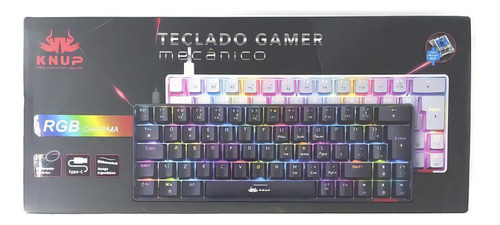 Teclado Gamer Com Iluminação Rgb Switch Azul Tamanho 60