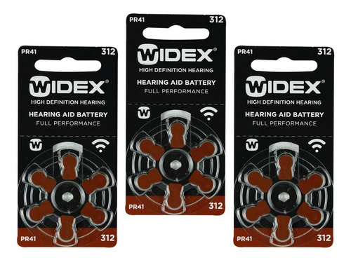 18 Pilas Para Audífono #312. Widex Pr 41 1.4 V