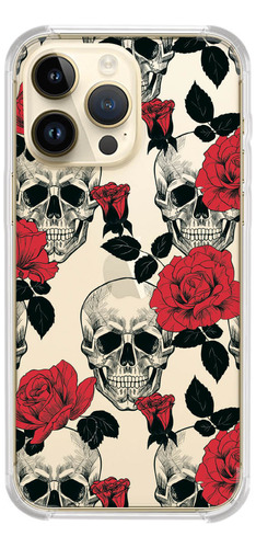 Capinha Compativel Modelos iPhone Skull Roses 0368