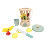 Conjunto De Espremedores De Brinquedo Wooden Blender Maker,