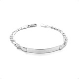 Esclava Pulsera Plata .925 Placa Lisa Hombre Mujer Agálea 