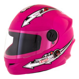 Capacete Infantil Fechado Rosa Menina 5 6 7 8 9 10 Anos