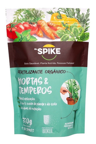 Fertilizante Orgânico Mr. Spike Hortas & Temperos 330g