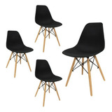 Silla De Comedor Desillas Eames, Estructura Color Negro, 4 Unidades