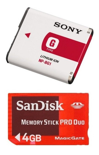 Bateria Sony Dsc-h3 H7 H9 H50 W210 230 + Memoria 4gb Pro Duo