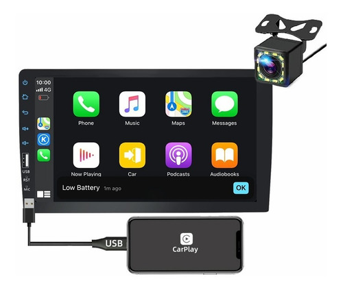 Estéreo De Coche De 9 Pulgadas 1din Carplay Android Auto