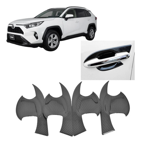 Copas De Manijas Exteriores Fibra De Carbono Rav4 2019 2020