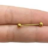 Piercing Mamilo Titânio Antialérgico Dourado Espessura 1.2mm