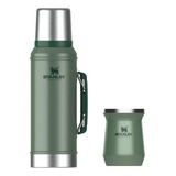 Set Termo Clásico 950ml Mate 236ml Stanley Acero Inoxidable