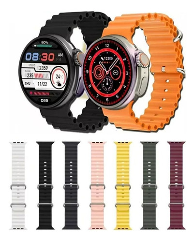 Smartwatch Ultra U9 Redondo Original C/ Nf  + 7 Pulseiras 