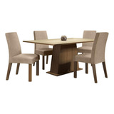 Juego Comedor Madesa Flavia Mesa Tablero Madera 4 Sillas Mci