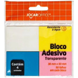 Bloco Adesivo Tipo Post-it 38x51 Colorido Transparente Jocar