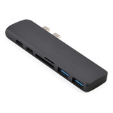 Adaptador Duplo Usb -type-c Para 4k Hdmi 2 Usb 3.0 Sd/tf Ca