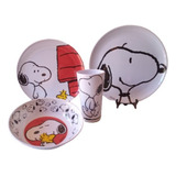 Vajilla De Melamina Snoopy Penauts 4 Piezas