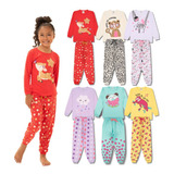Kit 3 Pijamas Menina Comprido Para Frio Infantil Inverno
