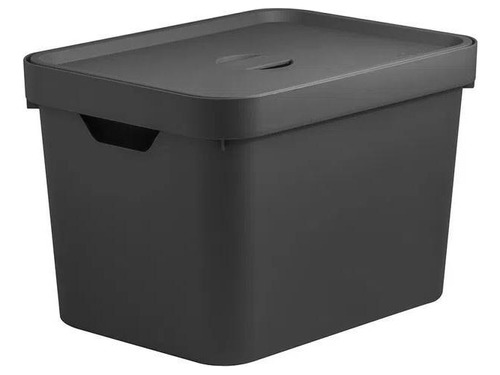 Caixa Organizadora Cube Média 18 Litros Preto Brinquedos Top