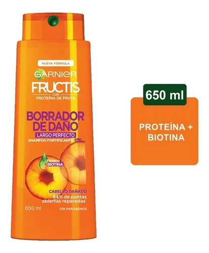 Shampoo Fructis 2 En 1 Borrador De Daño 650 Ml