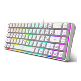 Snpurdiri 60% Porcentaje Teclado Juegos, Mini Teclado Rgb