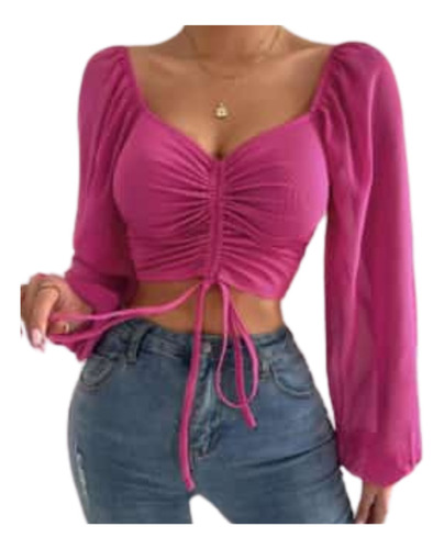 Blusa Manga Globo Estandar Talla S M 