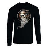 Camiseta Skull Calavera Art Manga Larga Camibus Sueter Geeks