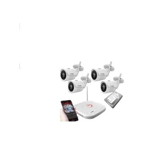 Kit De 4 Camaras De Seguridad Full Hd Wifi Exterior Infrarro