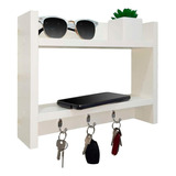 Porta Chave De Parede Suporte P/ Chaveiro Decorativo Branco