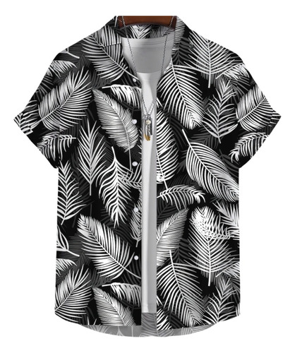 Leaf Tropical Men's Resort Hawaiian Shirts Outdoor Beach