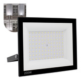 Refletor Led 200w Holofote Bivolt Prova Dágua Luz Frio 6000k