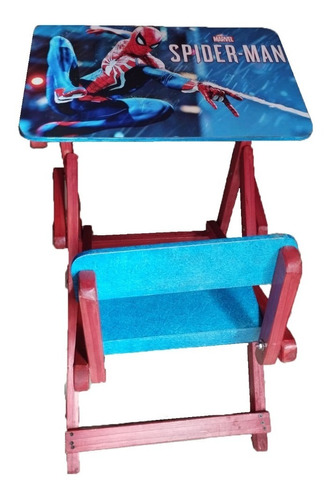 Escritorio Madera  Niño Tablero Spiderman Plegable Usada