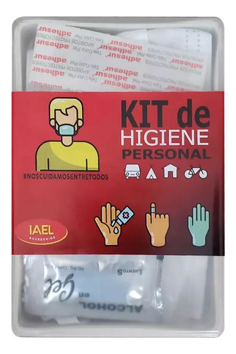 Kit Higiene Barbijo Guantes Alcohol En Gel Apósitos