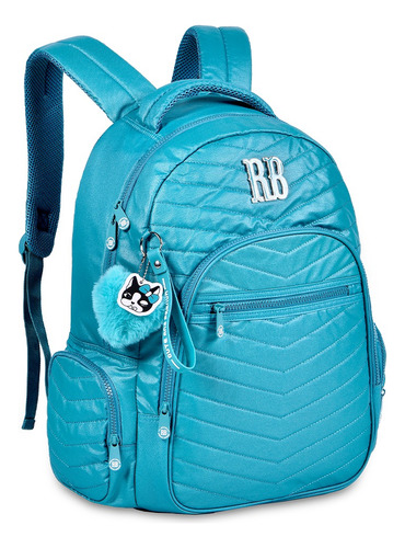 Mochila Costas Escolar Metalizada Reb Bonbon Rb24050 Ciano