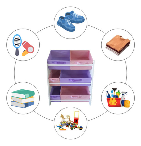 Organizador Brinquedos Quarto Infantil Porta Livros Objetos