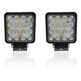 Faro Led Cuadrados 48w 16 Leds Bolid Fija + Estrobo