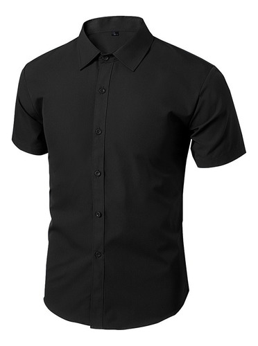 Camisa Social Masculino Slim Fit Manga Curta Luxo